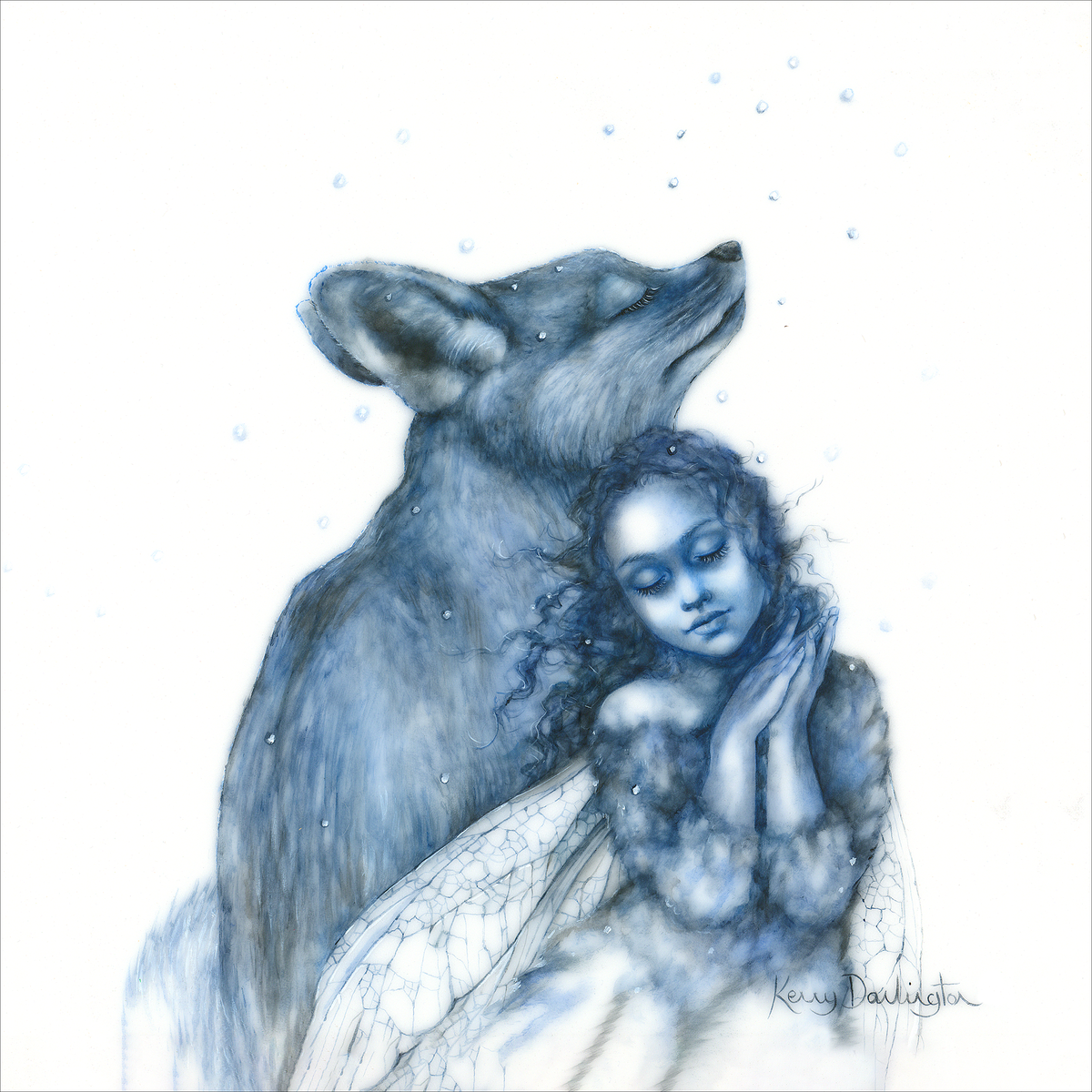 Kerry Darlington The Snow Faerie Unique Limited Edition Print available from The Acorn Gallery, Pocklington