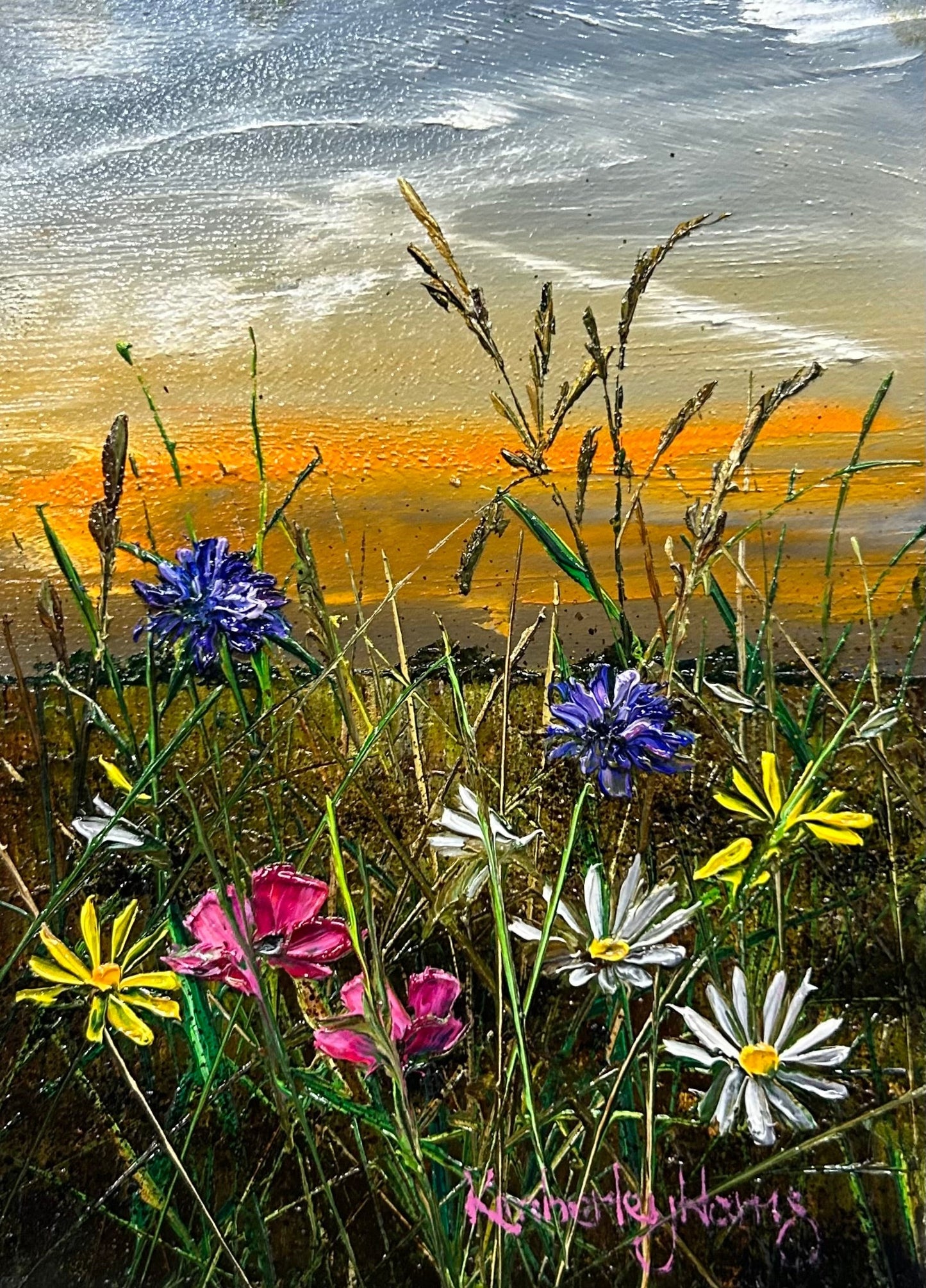Kimberley Harris Golden Fields At Dusk I Original - The Acorn Gallery, Pocklington