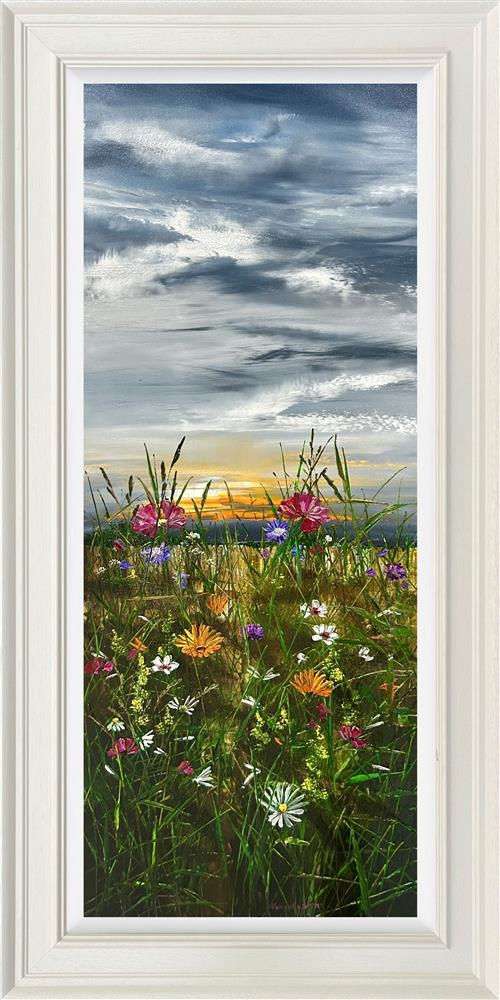 Stillness And Bloom Hand Embellished Canvas by Kimberley Harris
