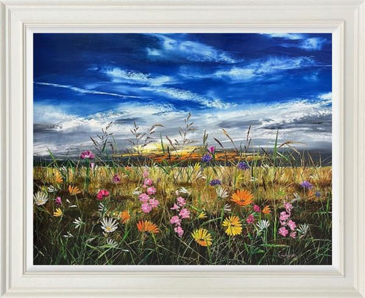 Kimberley Harris Sunrise Meadows Hand Embellished Canvas Framed - The Acorn Gallery, Pocklington