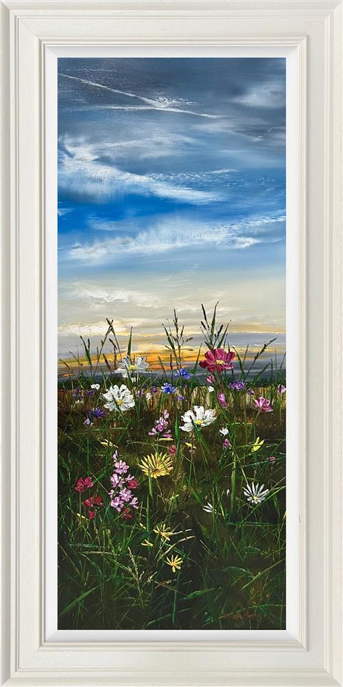 Kimberley Harris Wildflower Horizon Hand Embellished Canvas - The Acorn Gallery, Pocklington