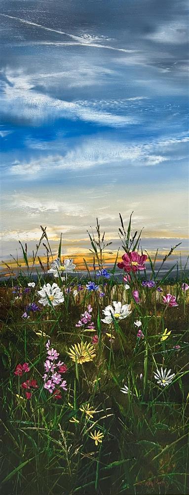 Kimberley Harris Wildflower Horizon Hand Embellished Canvas - The Acorn Gallery, Pocklington