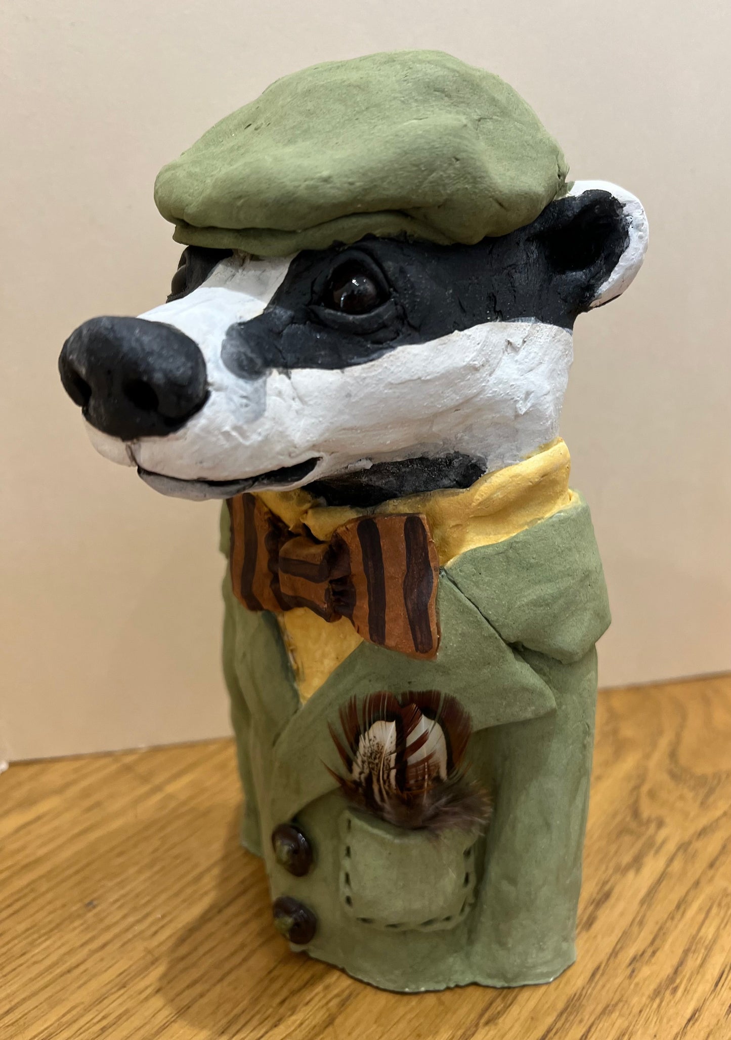 Louise Brown Badger Bust Original Sculpture - The Acorn Gallery, Pocklington
