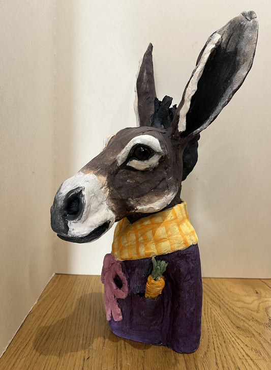 Louise Brown Donkey Bust Original Sculpture - The Acorn Gallery, Pocklington