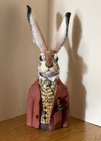 Hare Bust ORIGINAL Sculpture by Louise Brown *SOLD*