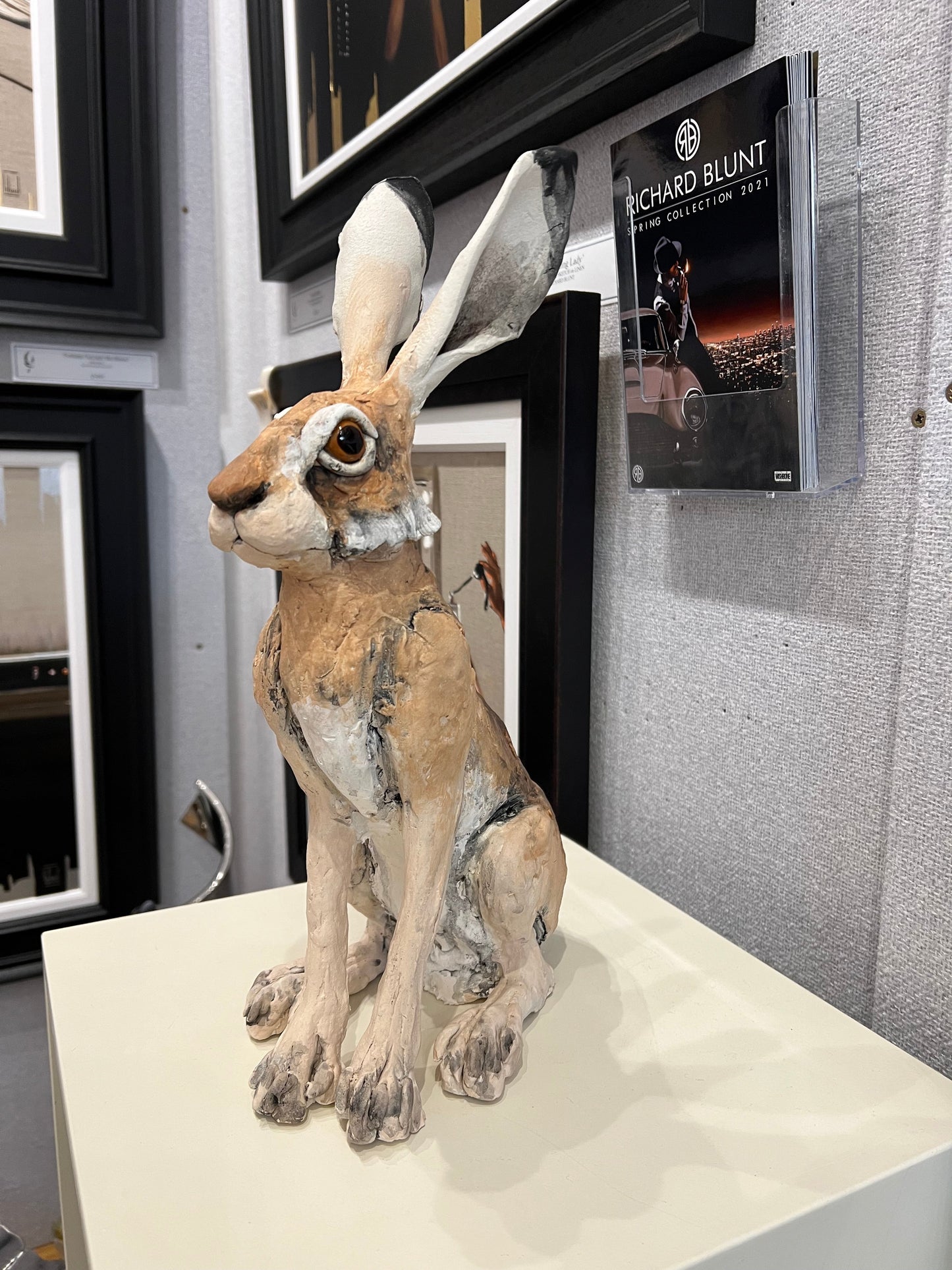 Small Sitting Hare ceramic sculpture by Louise Brown original sold