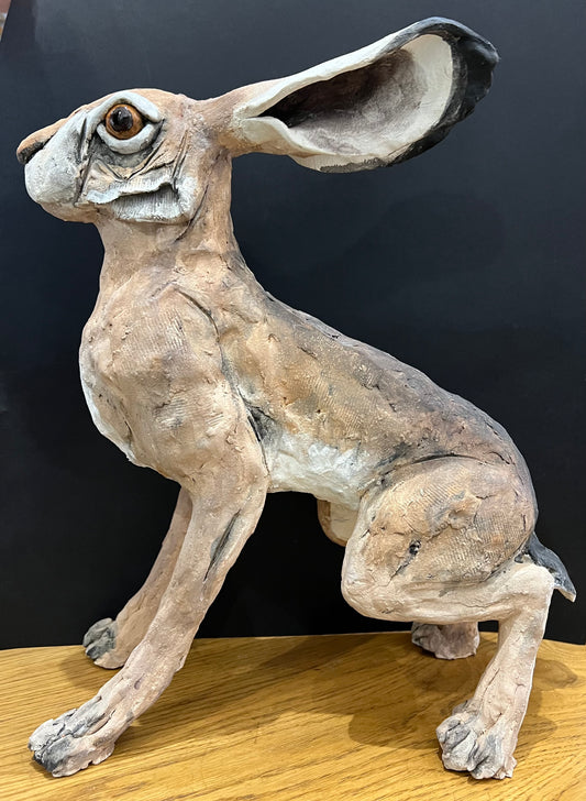 Louise Brown Standing Hare Original Sculpture - The Acorn Gallery, Pocklington