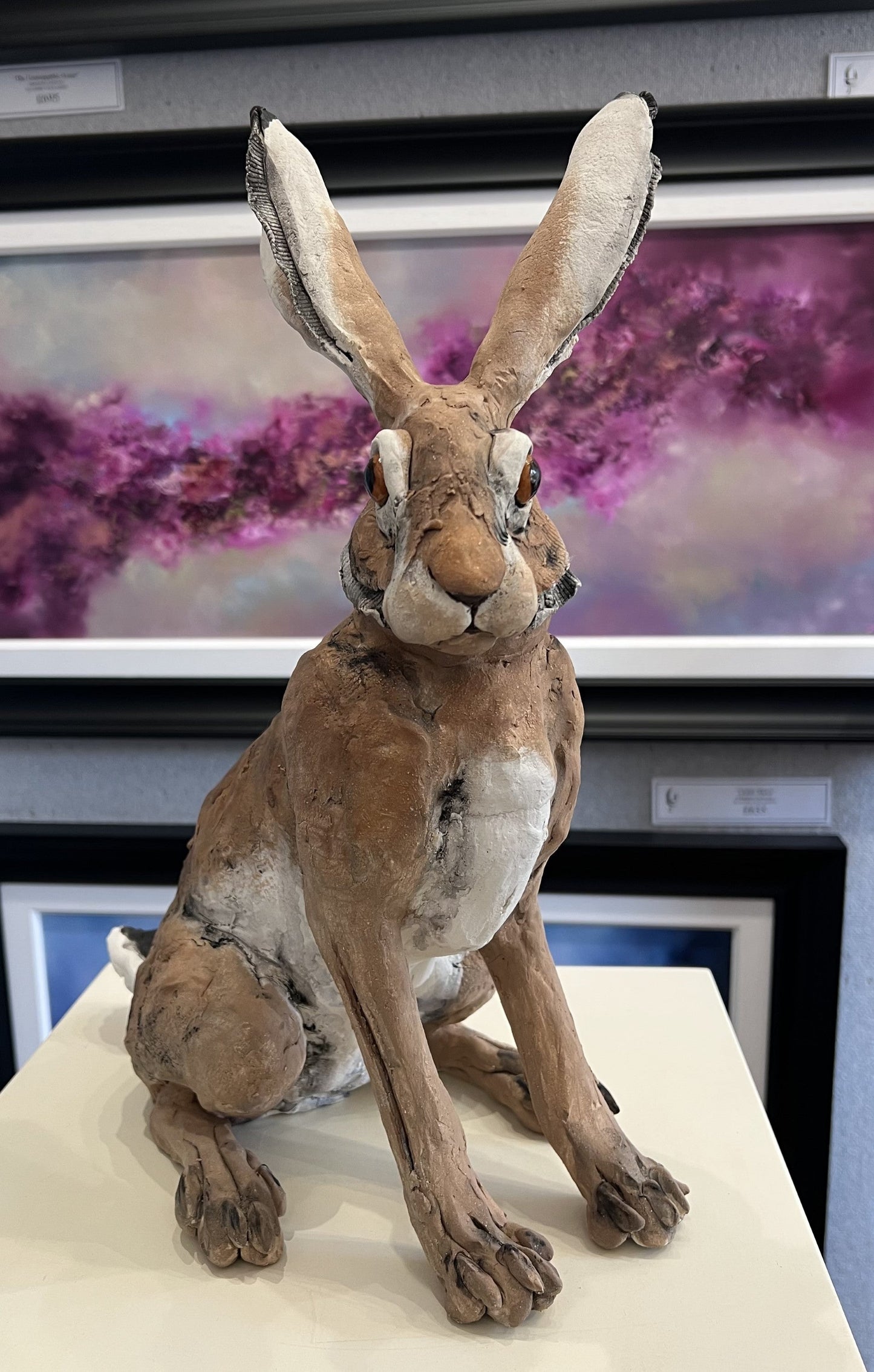 Louise Brown Sitting Hare VII ORIGINAL Sculpture available from The Acorn Gallery, Pocklington