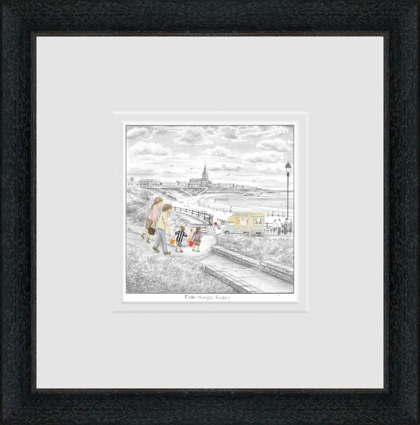 First Things First Sketch limited edition print by Leigh Lambert, 7x7 inches, hand-signed giclee on paper