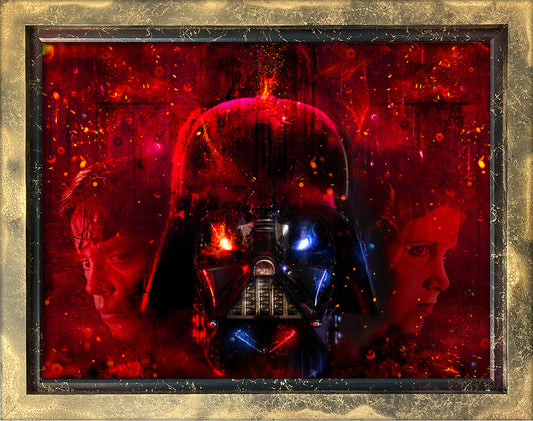 Limited edition lenticular Star Wars print I Am Your Father by Mark Davies with hand-signed certificate and double frame