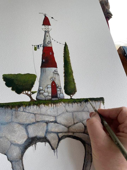 Mike Jackson Love Island Original Oil Painting - The Acorn Gallery, Pocklington