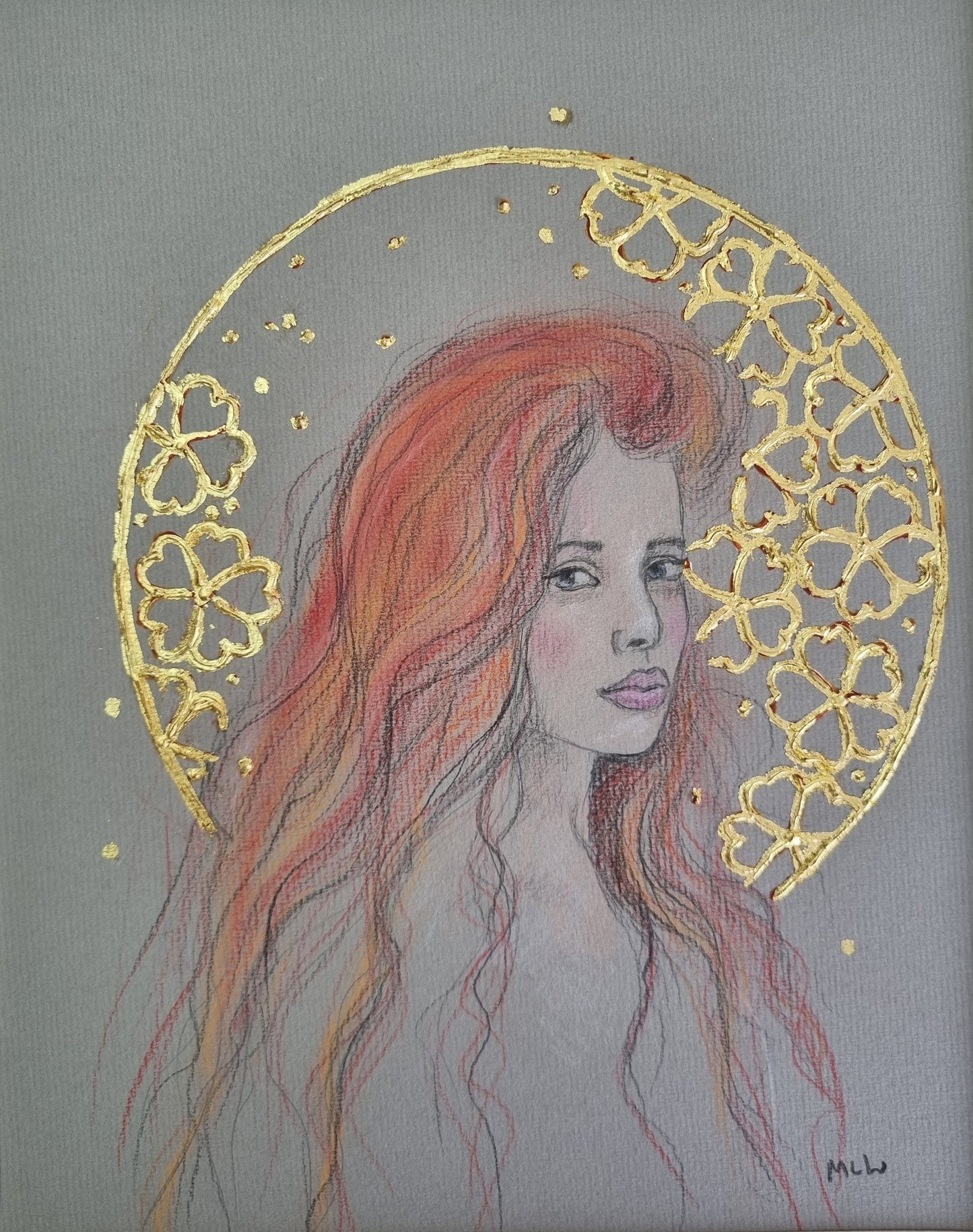 Marie Louise Wrightson Clovers Love ORIGINAL Sketch - The Acorn Gallery, Pocklington