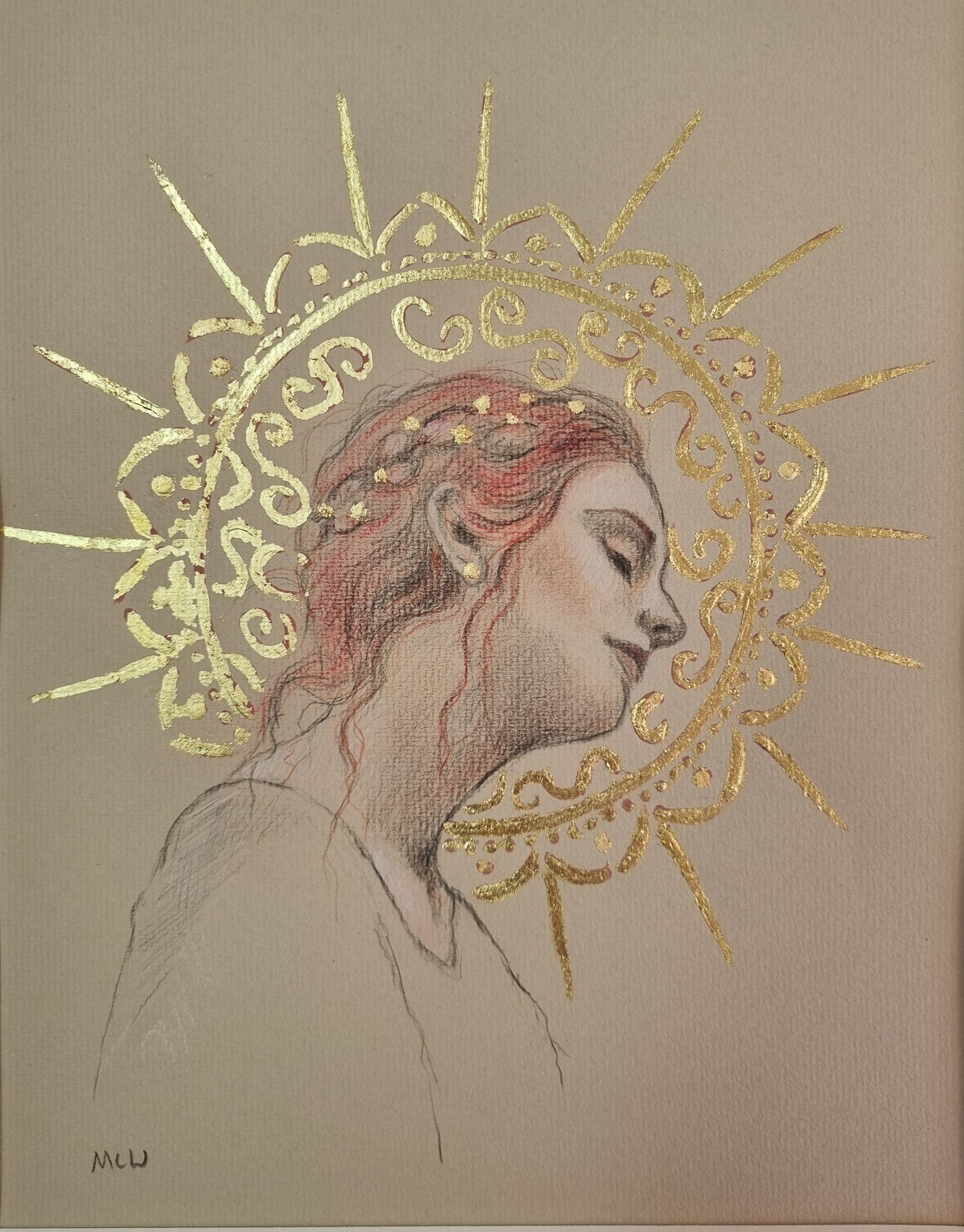 Marie Louise Wrightson Guinevere ORIGINAL Sketch - The Acorn Gallery, Pocklington