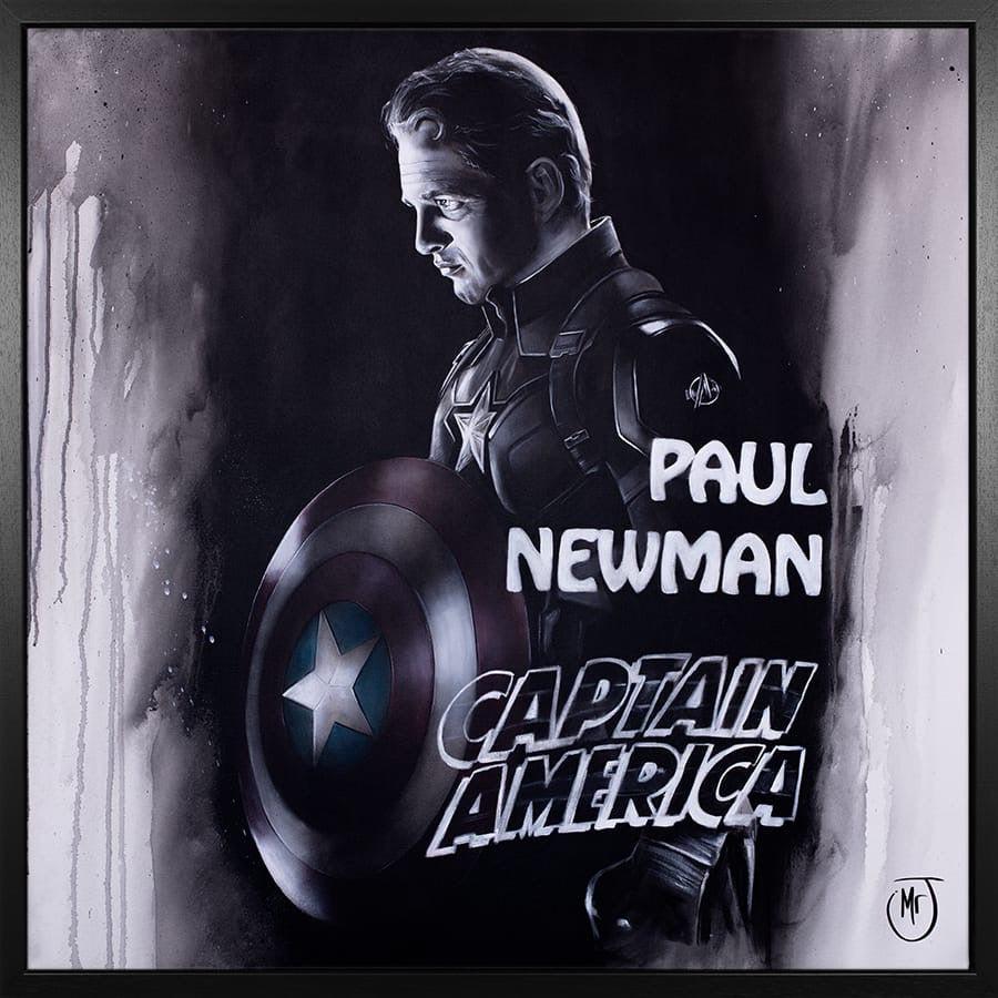 Cool Hand Cap ORIGINAL acrylic painting on canvas 43x43 inches hand signed by Mr J