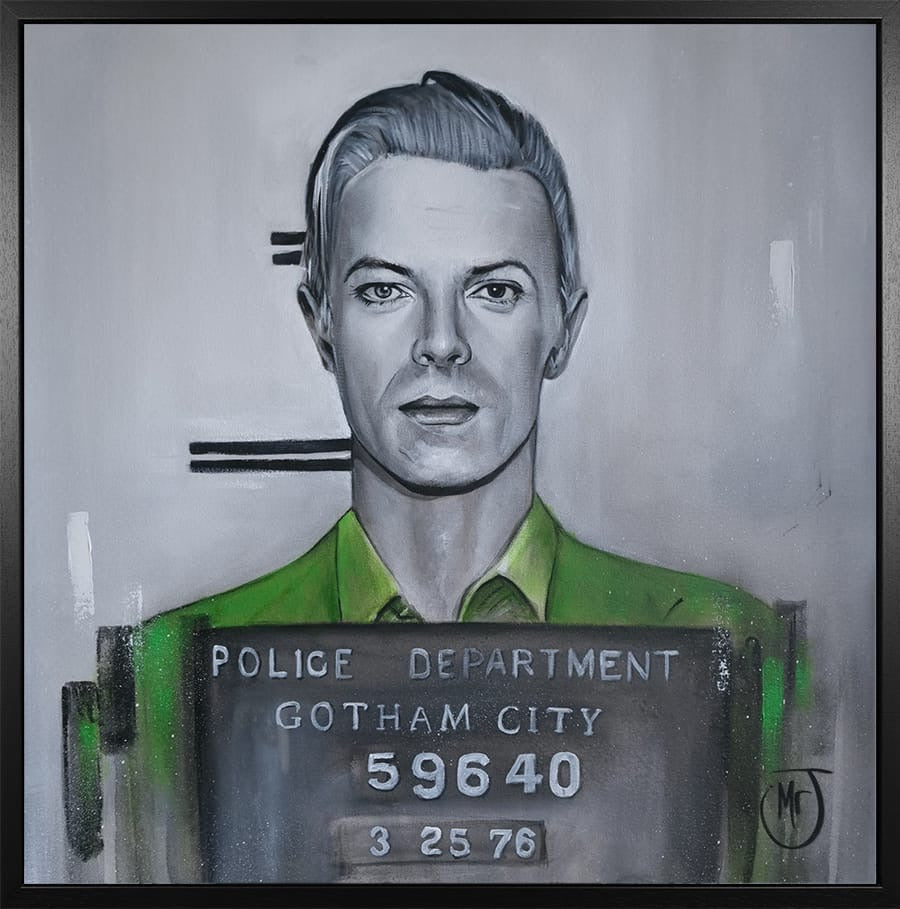 Riddle Me ORIGINAL acrylic painting on canvas by Mr J, hand signed, 28x28 inches, framed