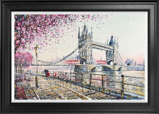 Nigel Cooke Towers Under The Blossom Hand Embellished Limited Edition Print - The Acorn Gallery, Pocklington