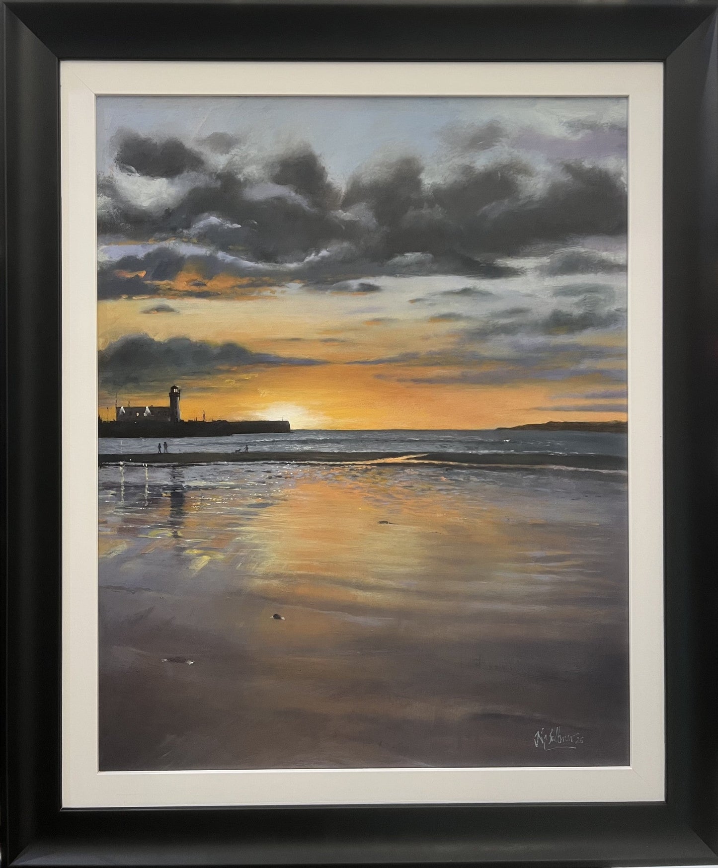 Nick Saltmer Scarborough Sunrise Original Framed - The Acorn Gallery, Pocklington