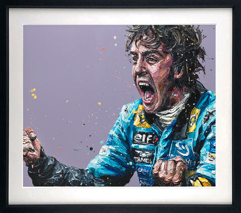 2005 Screaming Alonso Paper Print by Paul Oz