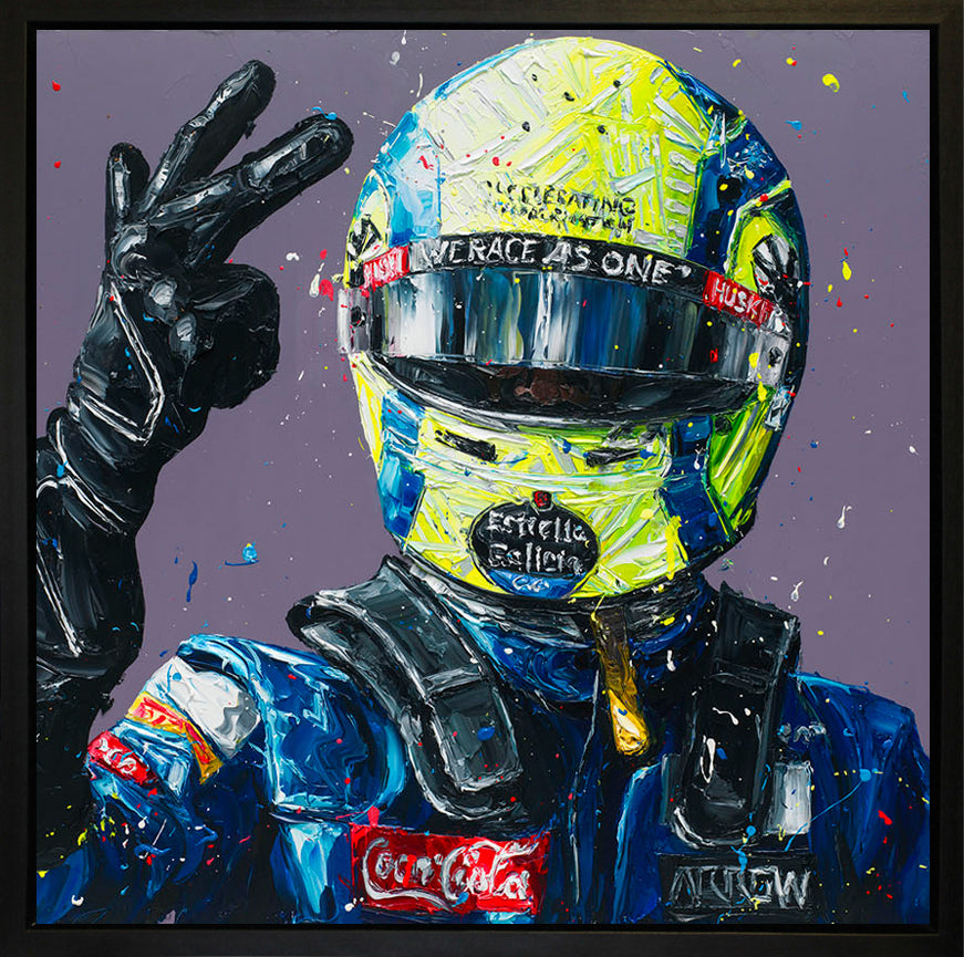 Lando Vamos Wall of Champions hand-embellished canvas by Paul Oz, limited edition signed print, 23x23 inches