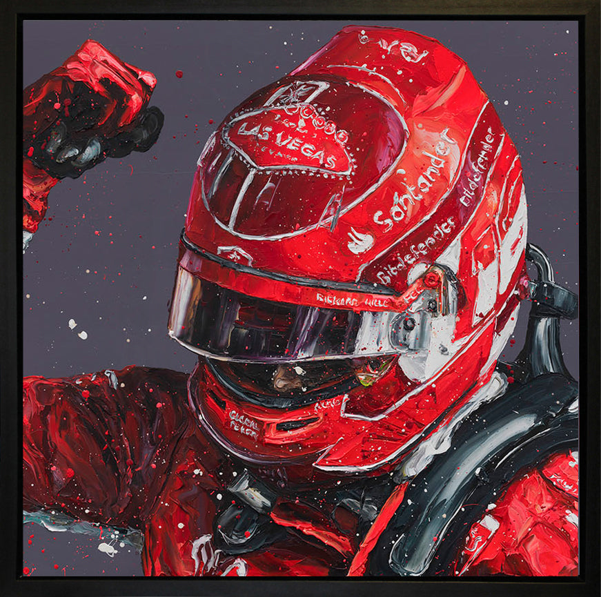 Leclerc Vegas II hand embellished canvas by Paul Oz limited edition F1 art