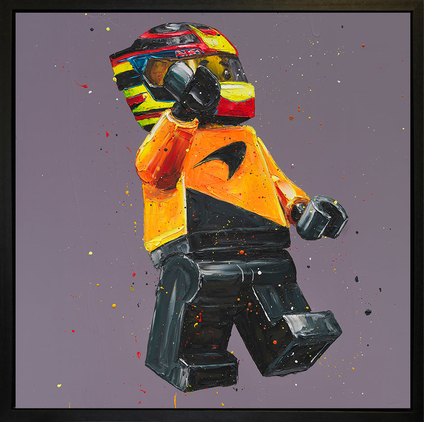 Paul Oz Lego Piastri Wall Of Champions Hand Embellished Canvas - The Acorn Gallery, Pocklington