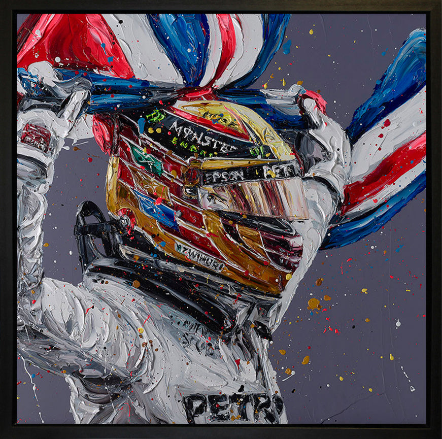 Paul Oz hand embellished Lewis Hamilton 2007 Wall of Champions limited edition canvas print