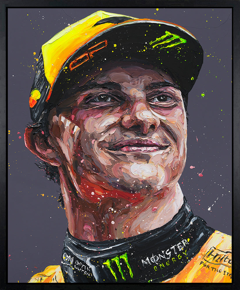 Paul Oz Piastri Portrait Hand Embellished Canvas - The Acorn Gallery, Pocklington