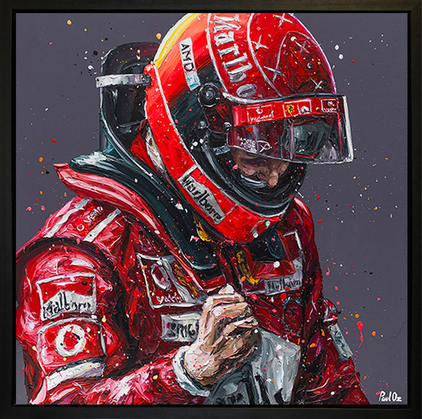 Schumacher Celebration hand-embellished canvas by Paul Oz framed 23x23 inches limited edition signed print
