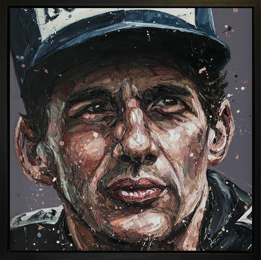 Senna 85 hand embellished canvas by Paul Oz limited edition print signed and framed