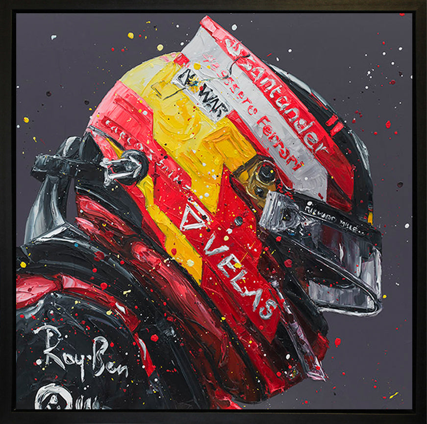 Paul Oz Silverstone Sainz Small Hand Embellished Canvas - The Acorn Gallery, Pocklington