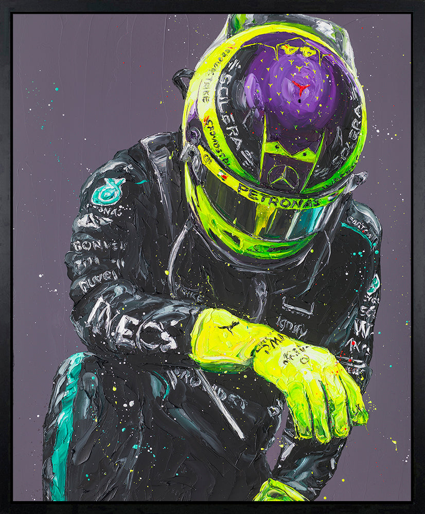 Paul Oz The Final Bow Lewis Hamilton Hand Embellished Canvas - The Acorn Gallery, Pocklington