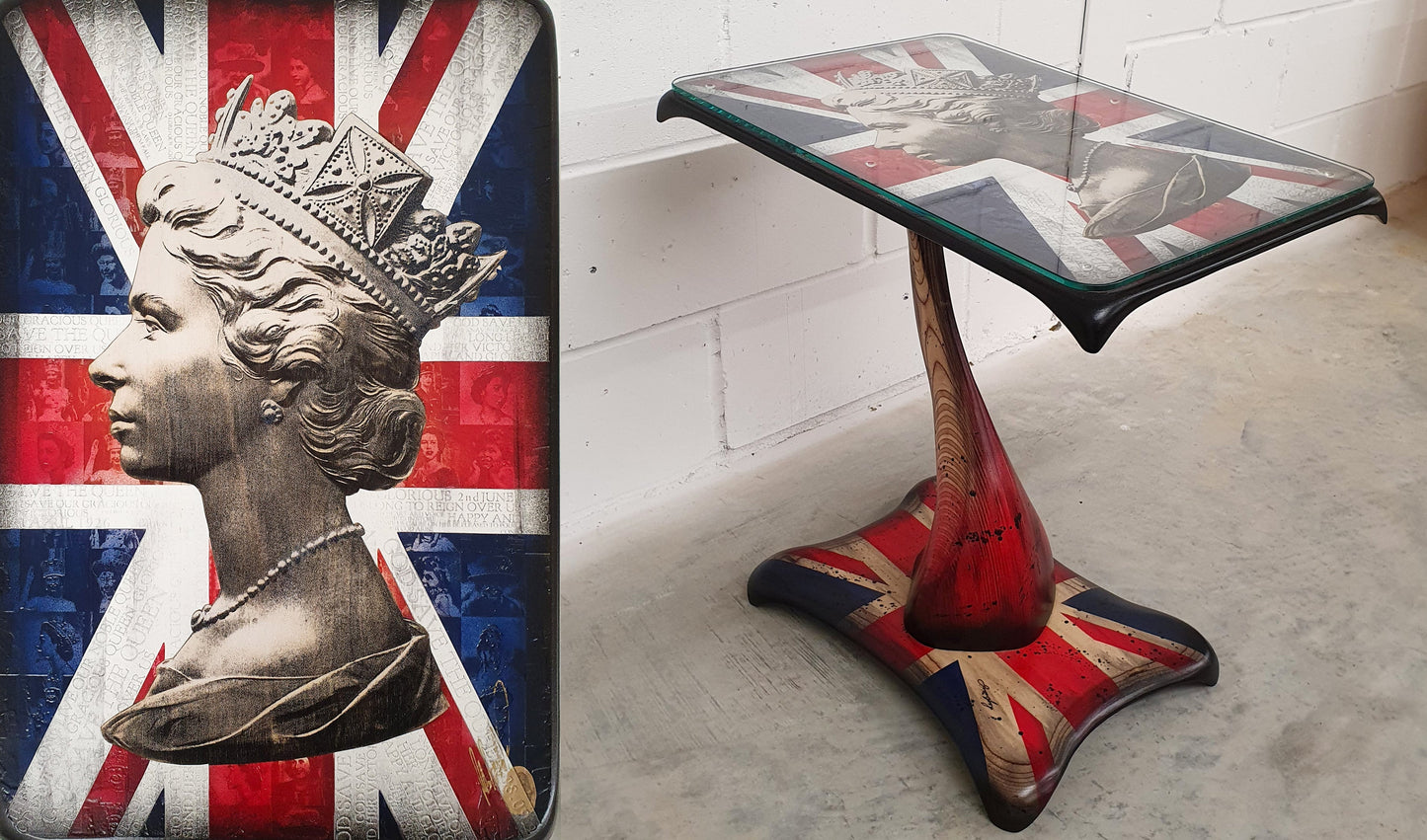 Rob Bishop And Reg Bishop Queen Elizabeth II Original Sculpted Console Table - The Acorn Gallery, Pocklington