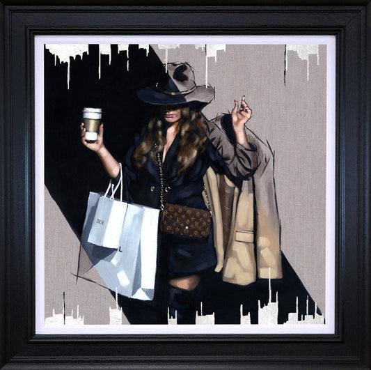 Richard Blunt Latte To Go Platinum Canvas Framed - The Acorn Gallery, Pocklington