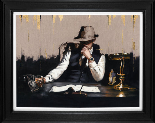 Richard Blunt The Lion Hand Embellished Canvas Framed - The Acorn Gallery, Pocklington