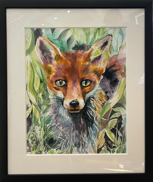 Susan Ballard Amber Gaze Fox Original Framed - The Acorn Gallery, Pocklington