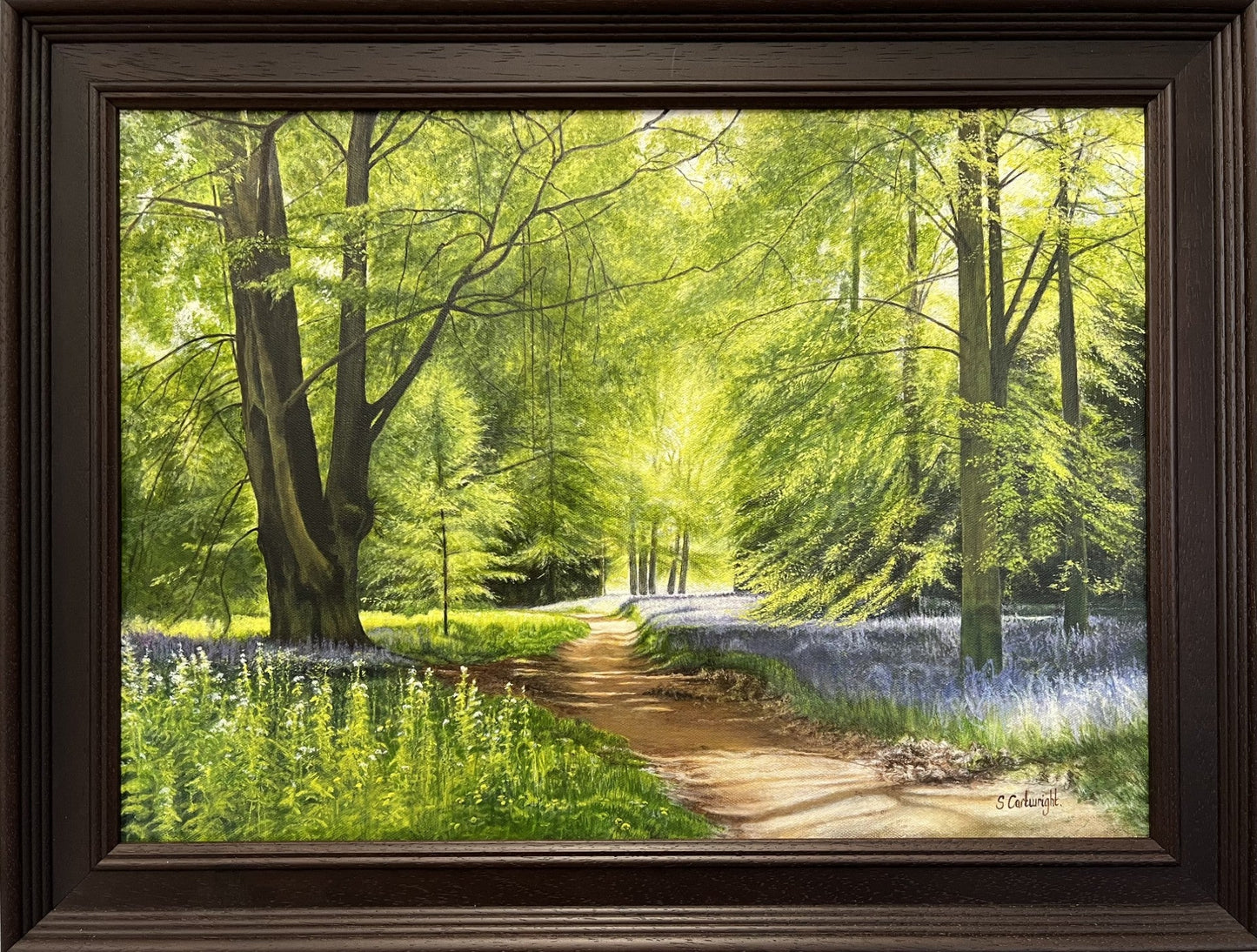 Suzanne Cartwright Thorpe Perrow Bluebells Original available from The Acorn Gallery, Pocklington