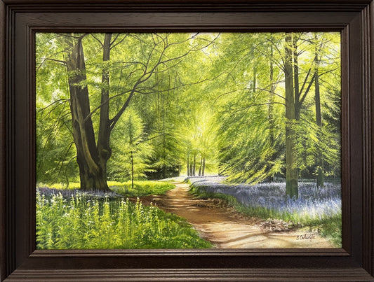 Suzanne Cartwright Thorpe Perrow Bluebells Original available from The Acorn Gallery, Pocklington