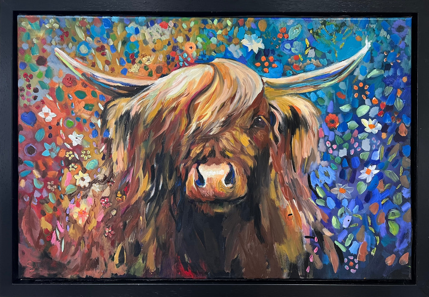 Sue Gardner Carnegie Highland Cow Original - The Acorn Gallery, Pocklington