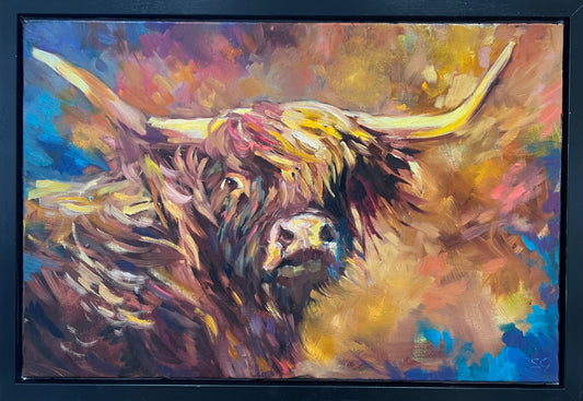 Sue Gardner Stornaway Highland Cow Original Framed - The Acorn Gallery, Pocklington