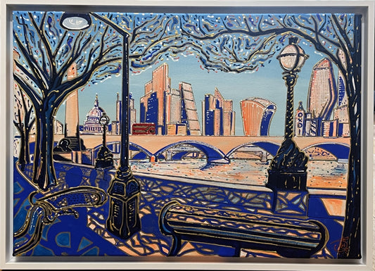 Stuart Storey Riding London In The Evening Sun ORIGINAL - The Acorn Gallery, Pocklington