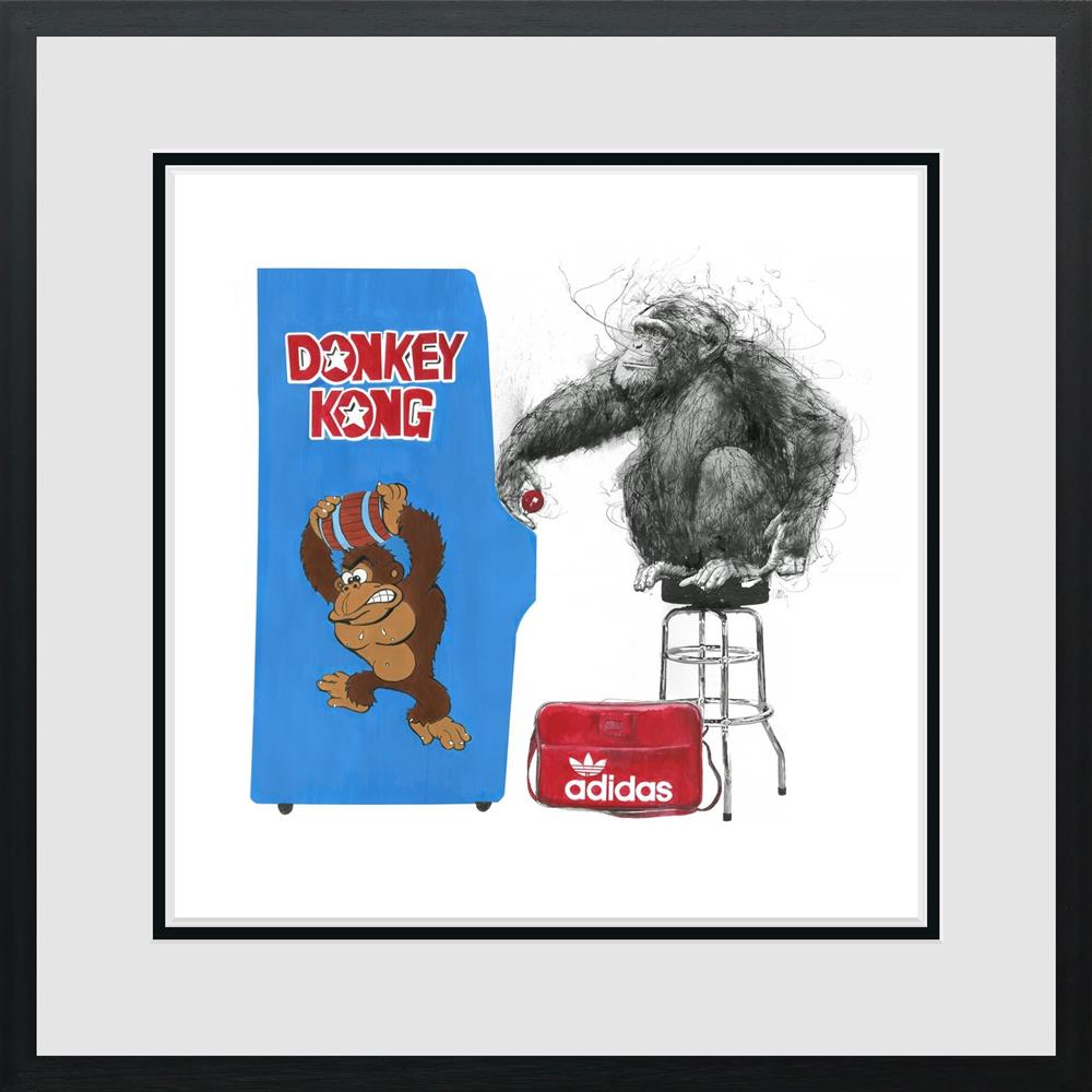Donkey Kong Standard limited edition print by Scott Tetlow featuring iconic chimp family, hand signed, 20x20 inches