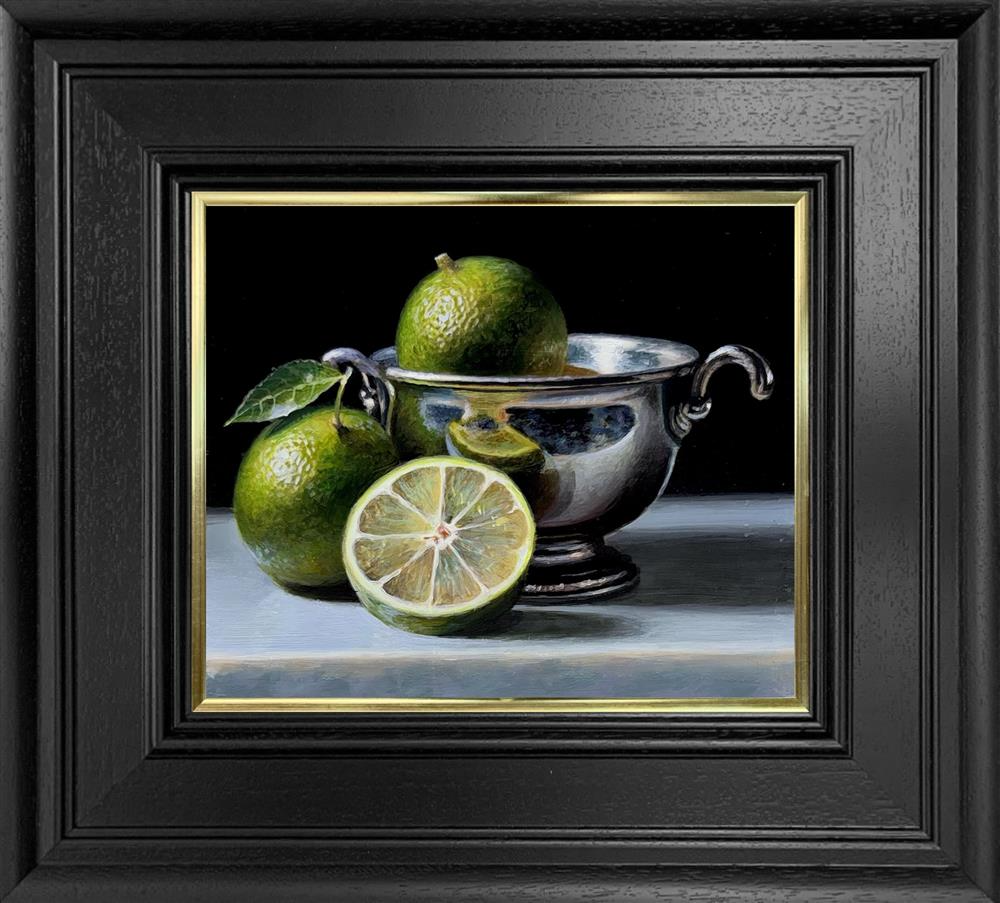 Tony Owens Limes In A Silver Bowl Original Framed - The Acorn Gallery, Pocklington