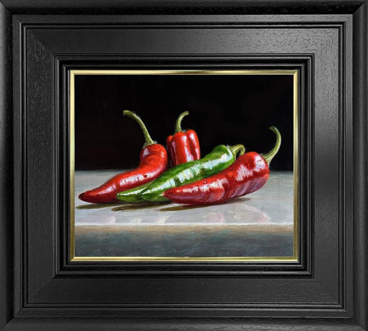 Red And Green Chillies ORIGINAL by Tony Owens