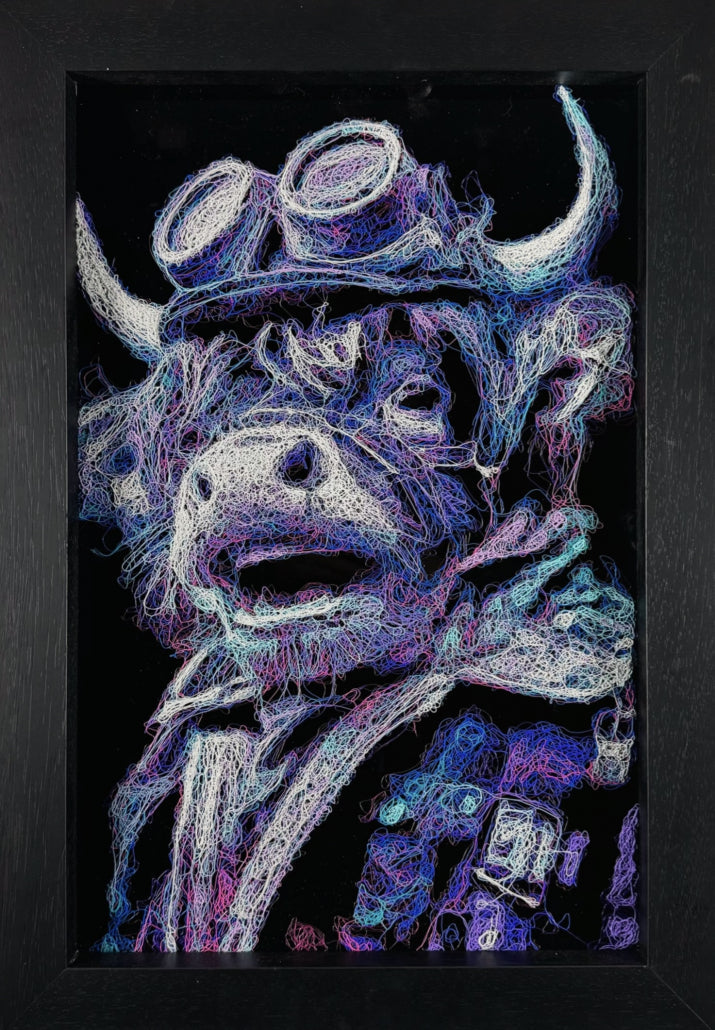 Brilliant Zalini Art Highland Cow Original - Meet Dougal! Available at The Acorn Gallery, Pocklington. FREE UK Delivery. Visit Us or Shop Online or Call 01759 307652