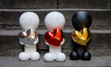 One Love White And Red Sculpture by Doug Hyde