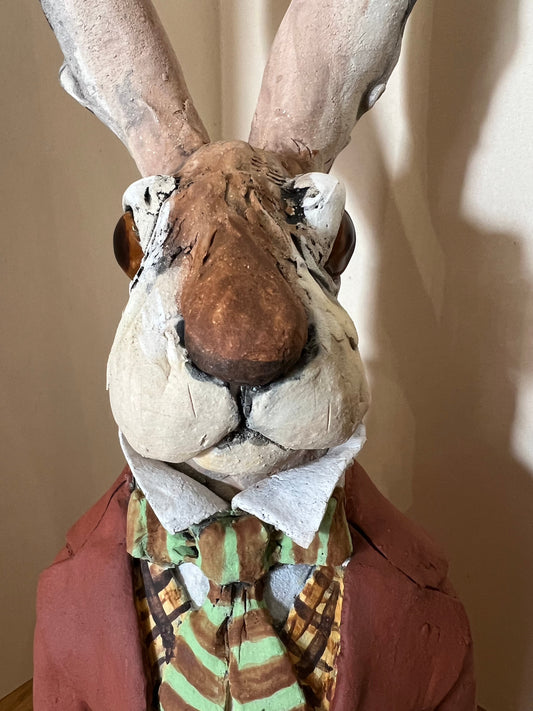 Louise Brown Hare Bust Original Sculpture - The Acorn Gallery, Pocklington
