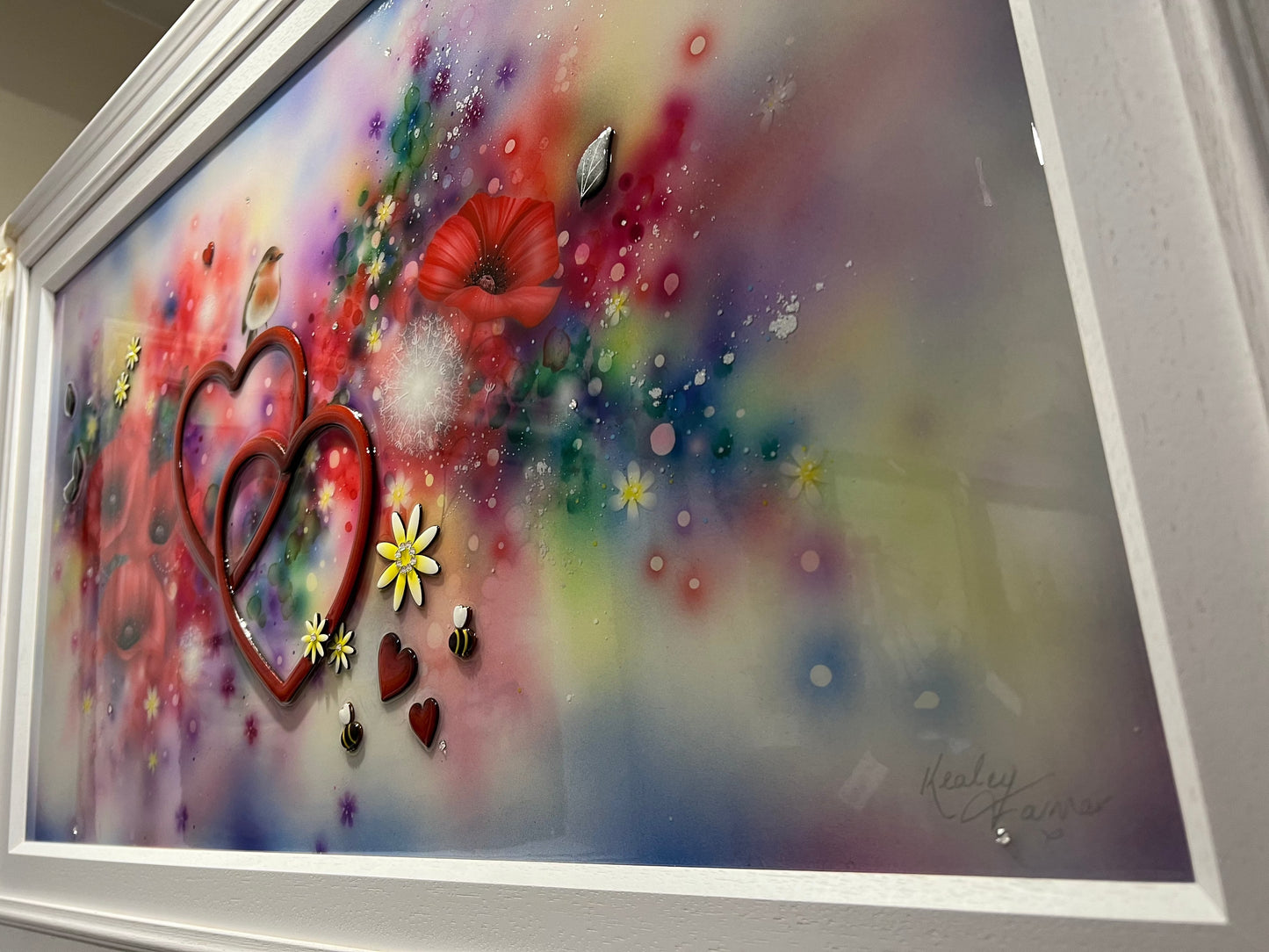 Unforgettable Original mixed media artwork by Kealey Farmer with hand signature and emotional poetry display
