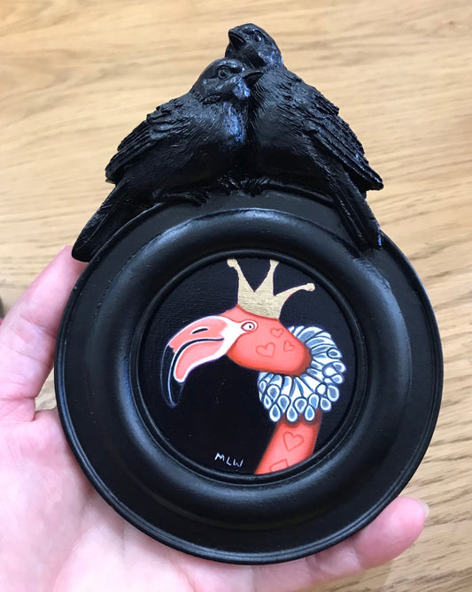 Marie Louise Wrightson Flamingo's And Mustard Both Bite Original - The Acorn Gallery, Pocklington