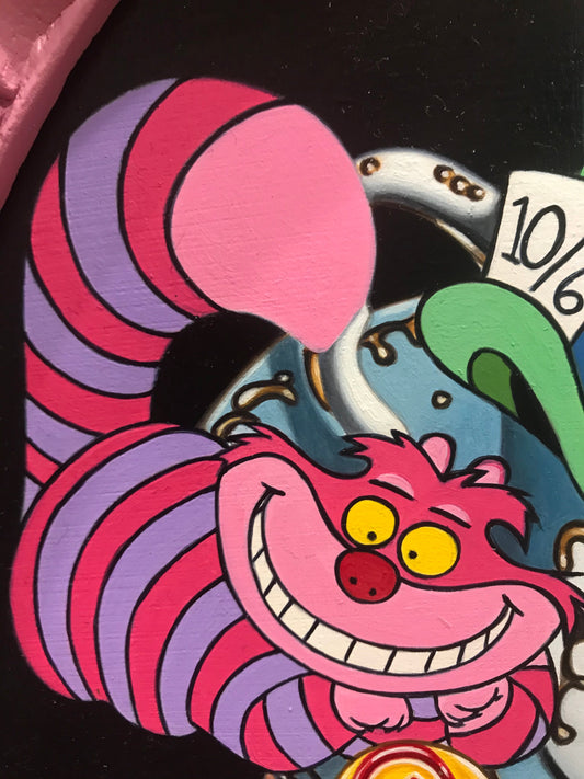 Marie Louise Wrightson Cheshire And Alice's Tea Party Original - The Acorn Gallery, Pocklington