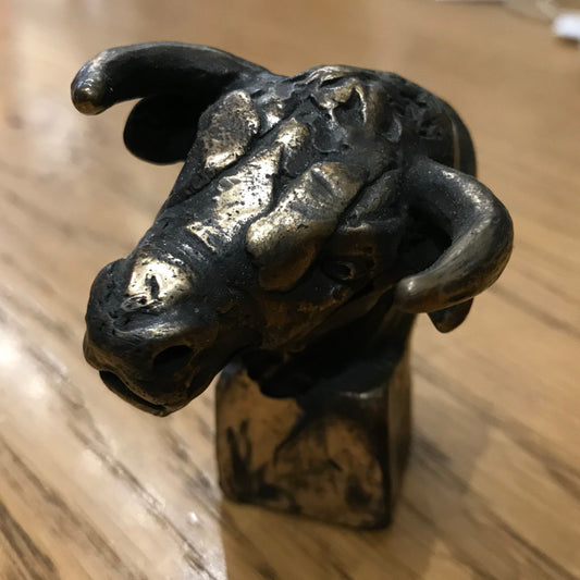 Limited edition bronze Spanish bull sculpture by Edward J Waites, hand-signed and detailed craftsmanship